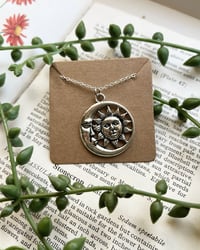 Image 1 of Silver Sun In Moon Necklace