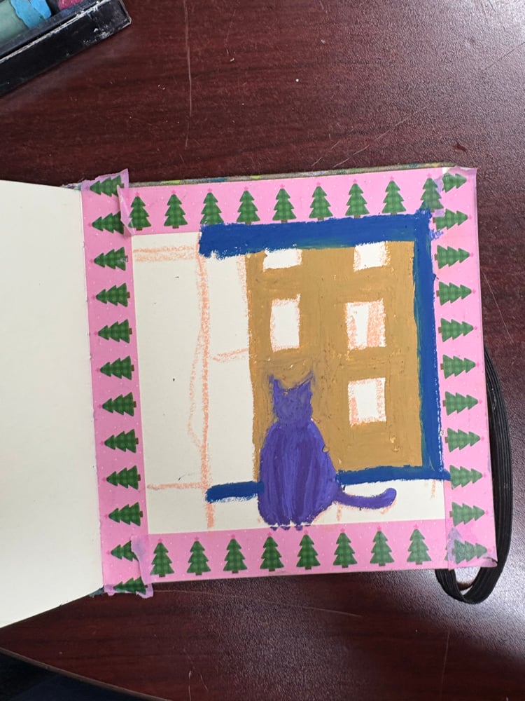 Image of rosa in the window 5x5 mini art print