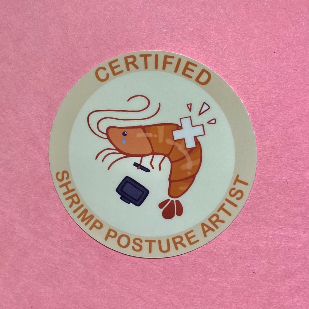 Image of Shrimp Posture Sticker