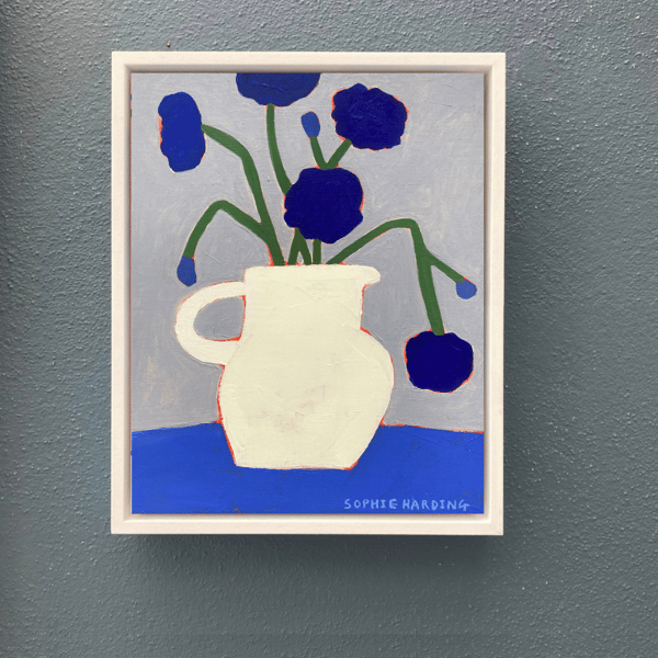 Image of Cornflowers in a White Jug