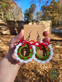 Image 3 of Christmas Wreath Earrings 