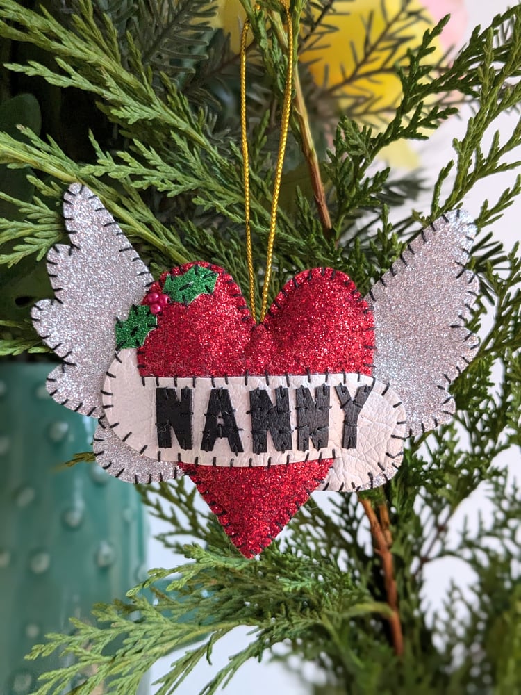 Image of Personalised Angel Heart Christmas Decoration