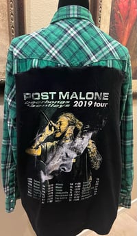 Vintage Green/Black/White Flannel Shirt Post Malone 