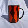 Brown and Orange Squiggle Ceramic Mug
