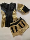 vintage custom gold and black leather set with CROWN