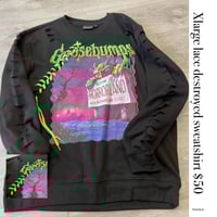 Xlarge Goosebumps lace destroyed sweatshirt