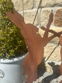 Image 3 of LARGE GARDEN BOXING HARES 