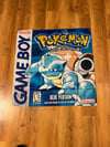 Nintendo Game Boy Pokémon Wall Flag- Blastoise Blue Version 3'x3'