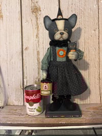Image 3 of Boston Terrier Dog Witch Halloween Folk Art French Bulldog creation