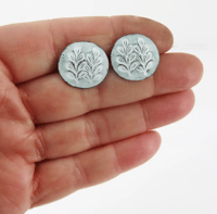 Image 2 of 830° Enamel Leaf Earrings 