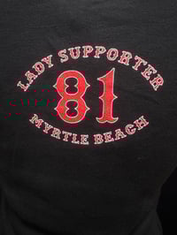 Image 2 of Lady Skull Rose V Neck  Black 