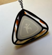 Image 5 of Stained glass good luck charm: sandblasted falling themby