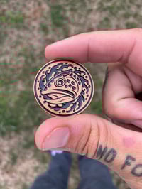 Image 1 of Trout Heads/Tails Copper Finish Challenge Coin
