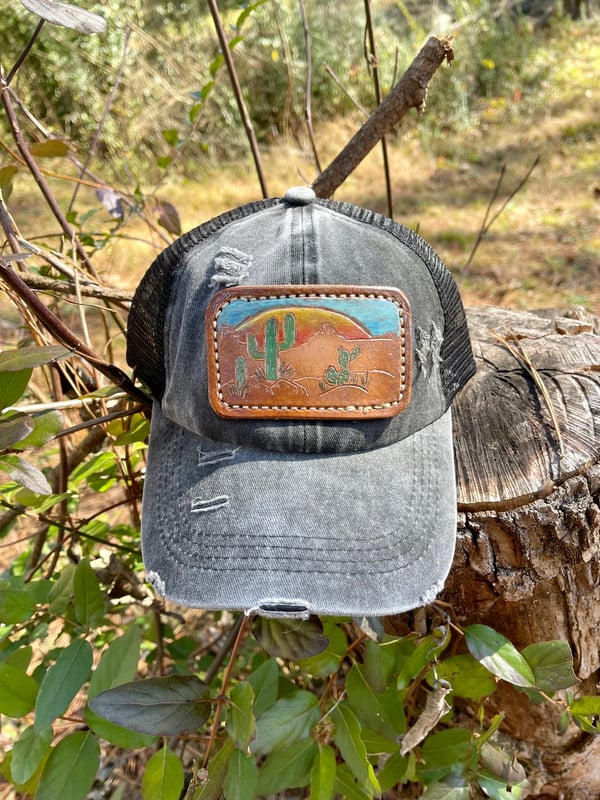 Image of Women’s Ball Cap with Tooled Patch