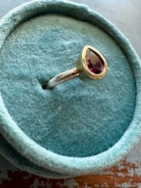 Image 21 of pink spinel ring with sterling silver twig band . size 5.25