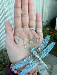 Image 4 of Simple Aquamarine Gem Drop Necklace