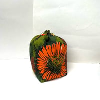 Image 10 of Bright Orange Sunflower Barkcloth Project Bag