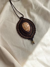 Image 1 of Macrame necklace with cowrie shell  