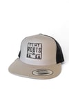 Light grey mesh back square logo SnapBack 