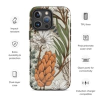 Image 1 of Art Nouveau Inspired Light and Airy Boho Floral Sketch Tough Case for iPhone®