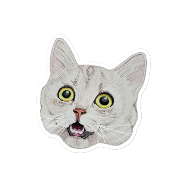 4 Inch Silly Cat Sticker