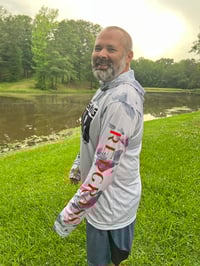 Image 2 of UPF 50+Longsleeve Fishing Shirt - White Camo 