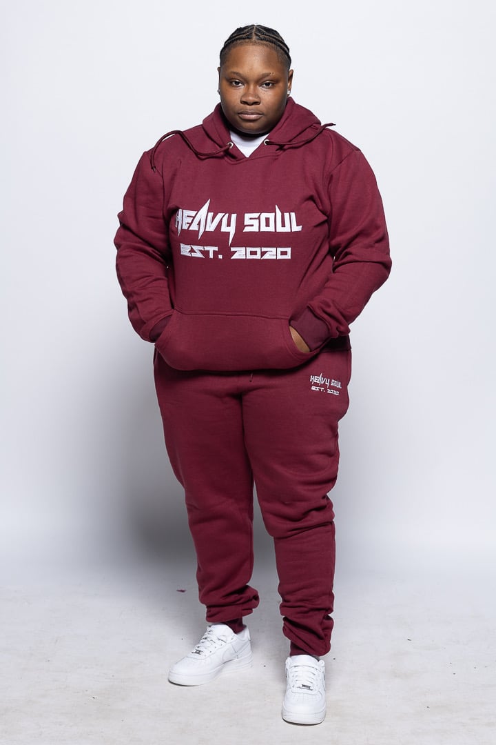 Maroon best sale jogger set