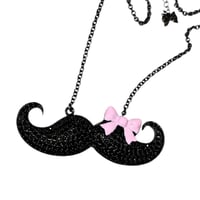 Image 3 of mustachio necklace (pink bow)