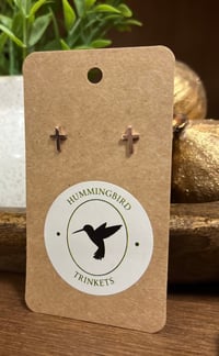 Image 2 of Cross Stud Earrings