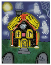 Image 2 of Halloween Diamond Painting House Full Size Diamond Painting by Ashely Hobbs