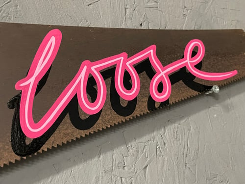 Image of Hand Painted Vintage Saw CUT LOOSE