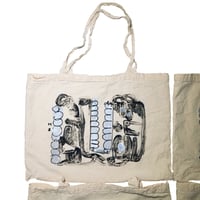 Image 1 of small block printed tote bag 