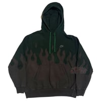 Image 1 of (L-XL) Nike Hoodie Flame Seires Green DYED "Sutawa" 548