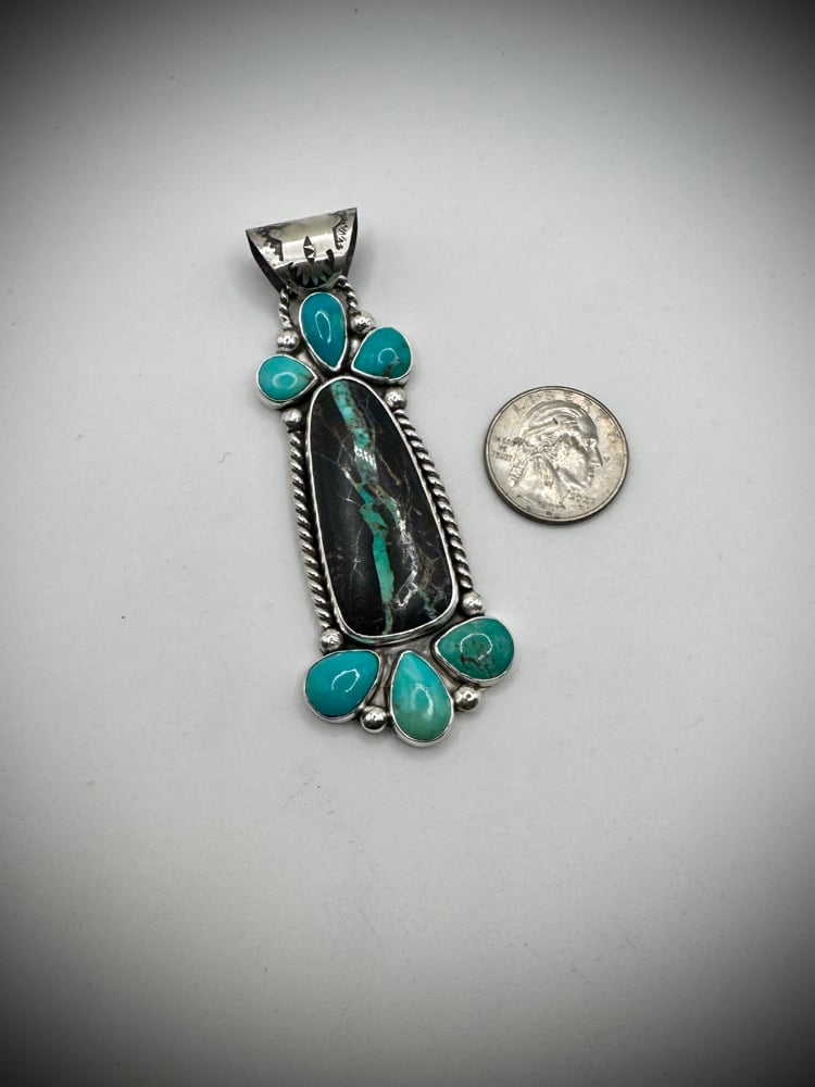 Image of Blackjack & Carico Lake Turquoise Pendant
