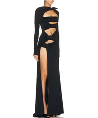 Image 4 of Paris Bow High Slit Maxi Dress