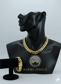 Image 2 of Miami Cuban Link Chain Only, Handmade Real 14k Gold Plated 18mm(Five Times Plated)