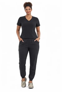 Image 1 of Black Jogger Scrub Set 