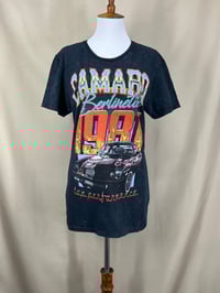 Image 1 of CHEMISTRY Camaro black burnout crew neck cap sleeve t-shirt