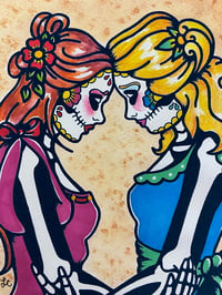 Image 4 of Day of the Dead Women "Siempre" Love Art Print 