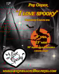 Image 1 of PRE ORDER I Love Spooky Crossbody Canvas Bag