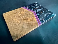 Image 3 of @Kaoticartworks Resin & Crosscut Spalted Ash GLOW Segmented Knife Scales