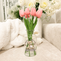 Image 1 of Faux Tulips & Vase