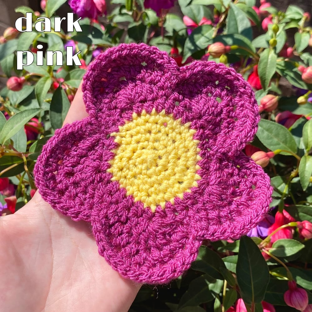 Image of Crochet Flower Coaster (summer colours)