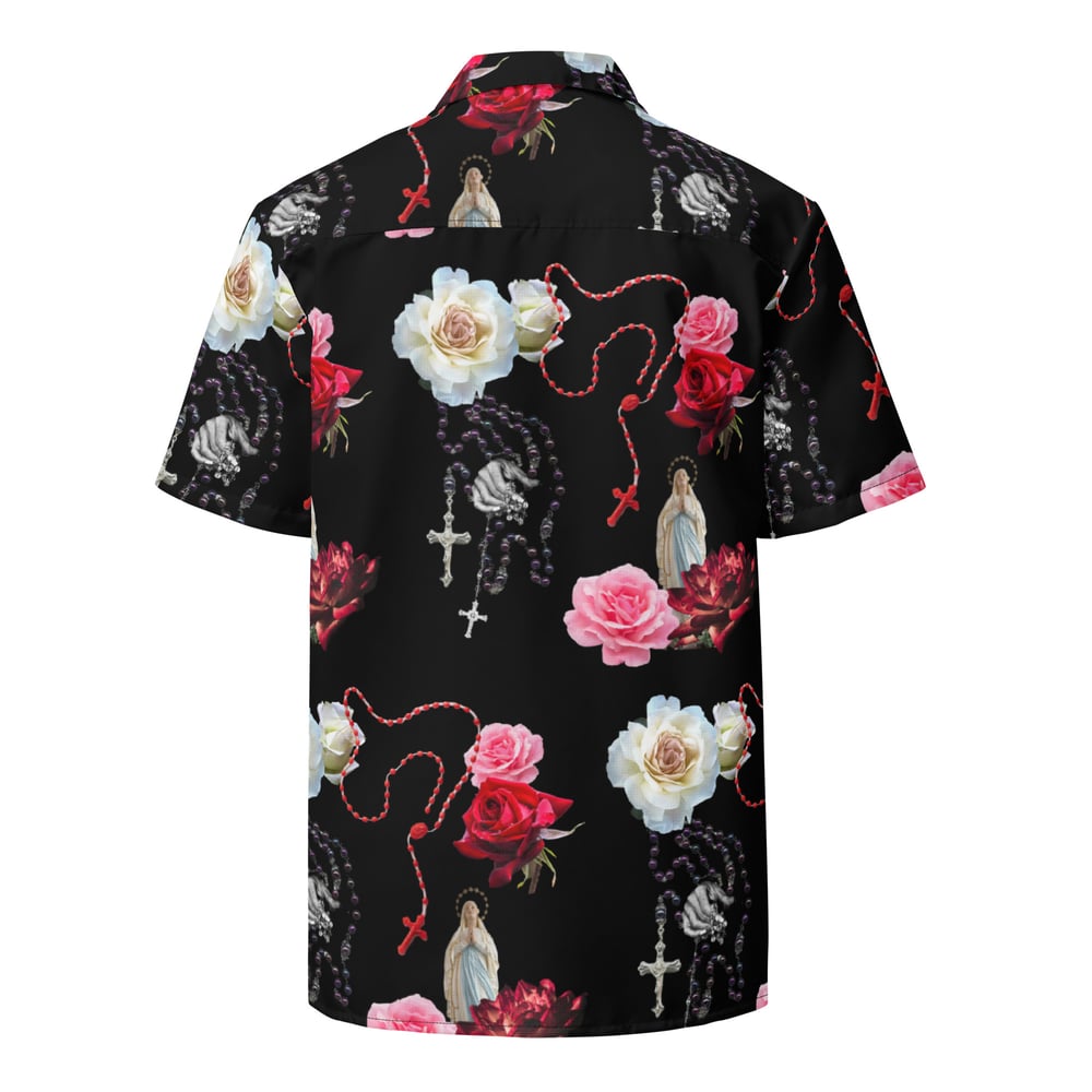 Occult Beach: Roses and Rosaries Unisex Button Shirt