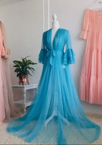 Image 4 of CoCo Red Tulle Maxi Gown-Robe