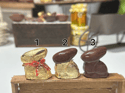 Miniature chocolate Lindt Bunnies 1:12 scale