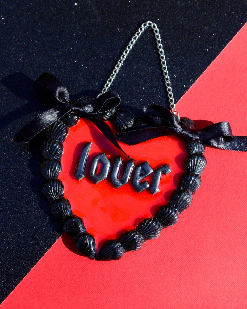 Image of Red and Black VDay Wall Hanging