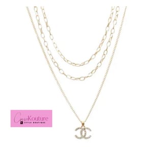 Image of Crave Triple CC Necklace 