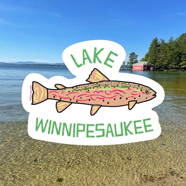 Image of Lake Winnipesaukee Rainbow Sticker