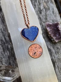 Image 2 of Electroformed lapis lazuli heart necklace 03